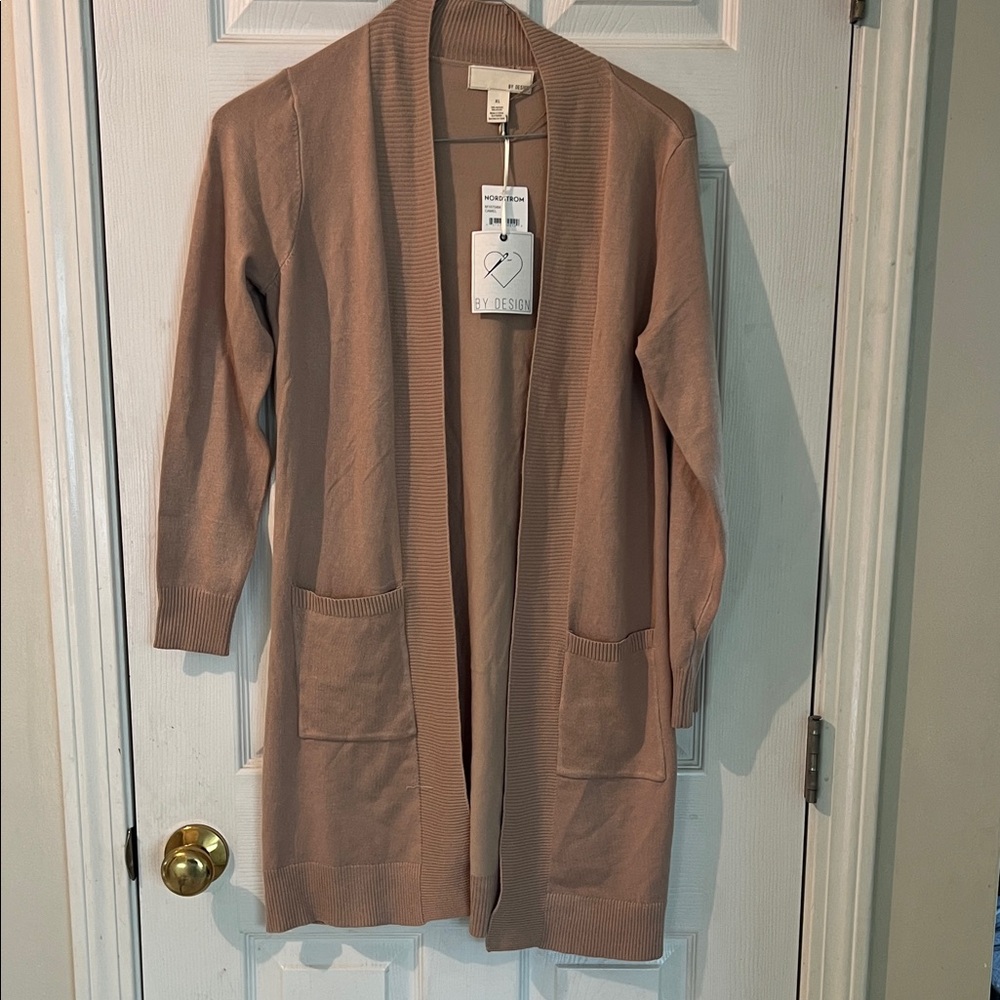 Women's Open-Front Pocket Cardigan - By Design - Blush